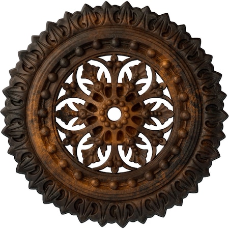 Ekena Millwork Sellek Ceiling Medallion (Fits Canopies up to 1 1/8"), 18 1/2"OD x 7/8"ID x 1 1/2"P, Rust CM18SKRUS